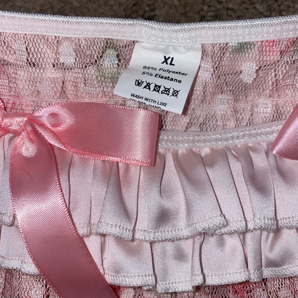 Pink Floral Lace Ruffle Panties - Picture 3 of 5